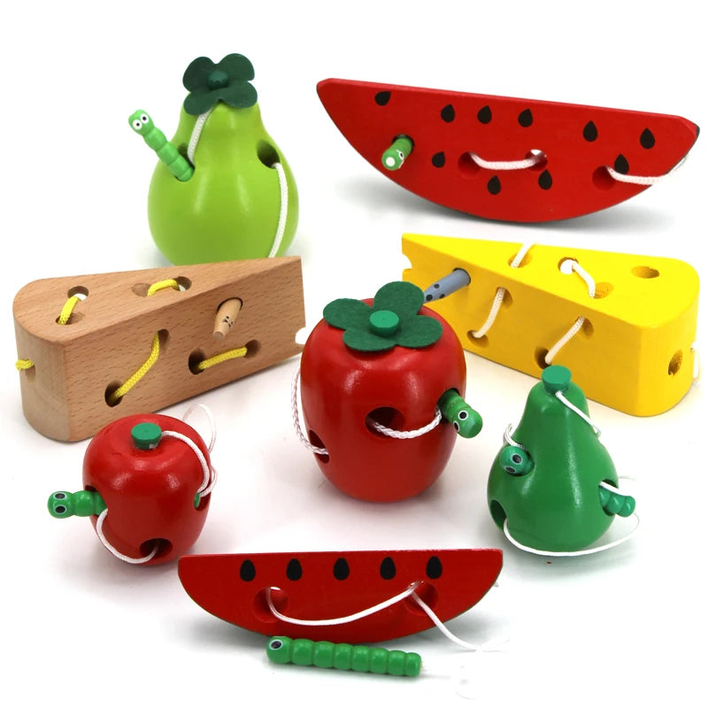 Worm Eat Fruit Wooden Montessori Toy