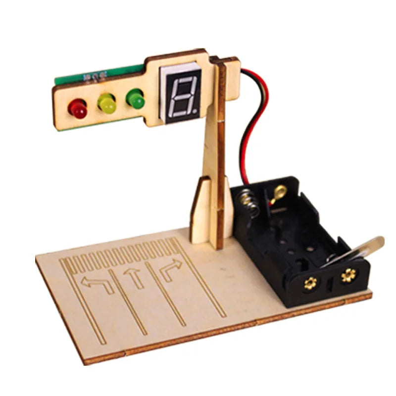 Wooden Traffic Lights Model Kids Science Toy