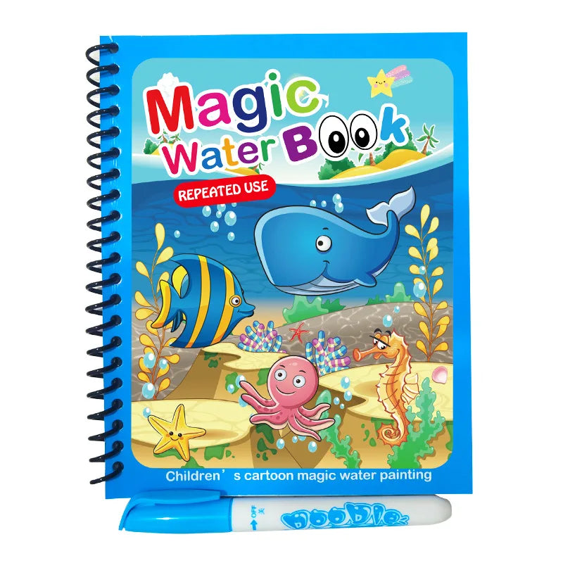 Reusable Coloring Book Magic Water Drawing Book