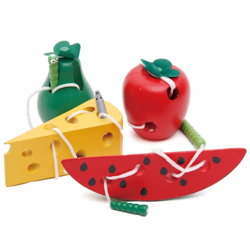 Worm Eat Fruit Wooden Montessori Toy