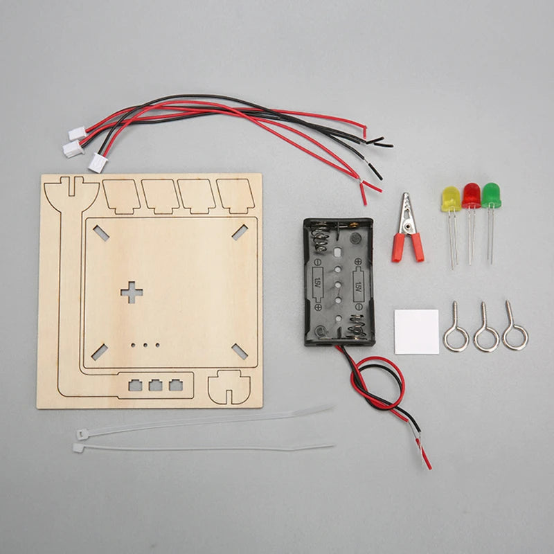 Wooden Traffic Lights Model Kids Science Toy