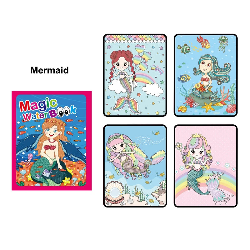 Reusable Coloring Book Magic Water Drawing Book