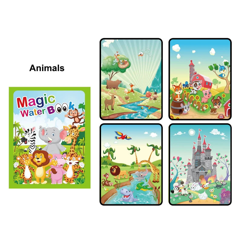 Reusable Coloring Book Magic Water Drawing Book