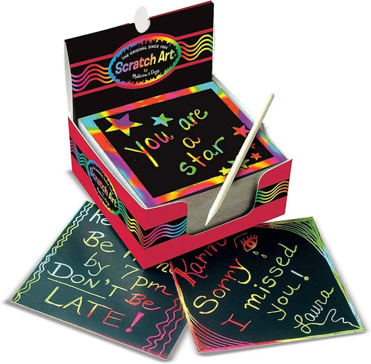 100Pcs Magic Color Rainbow Scratch Mini Notes Paper Pad