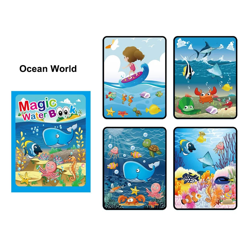 Reusable Coloring Book Magic Water Drawing Book